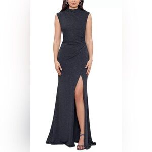 Betsy & Adam Glittering Black Maxi Dress Excellent Condition!